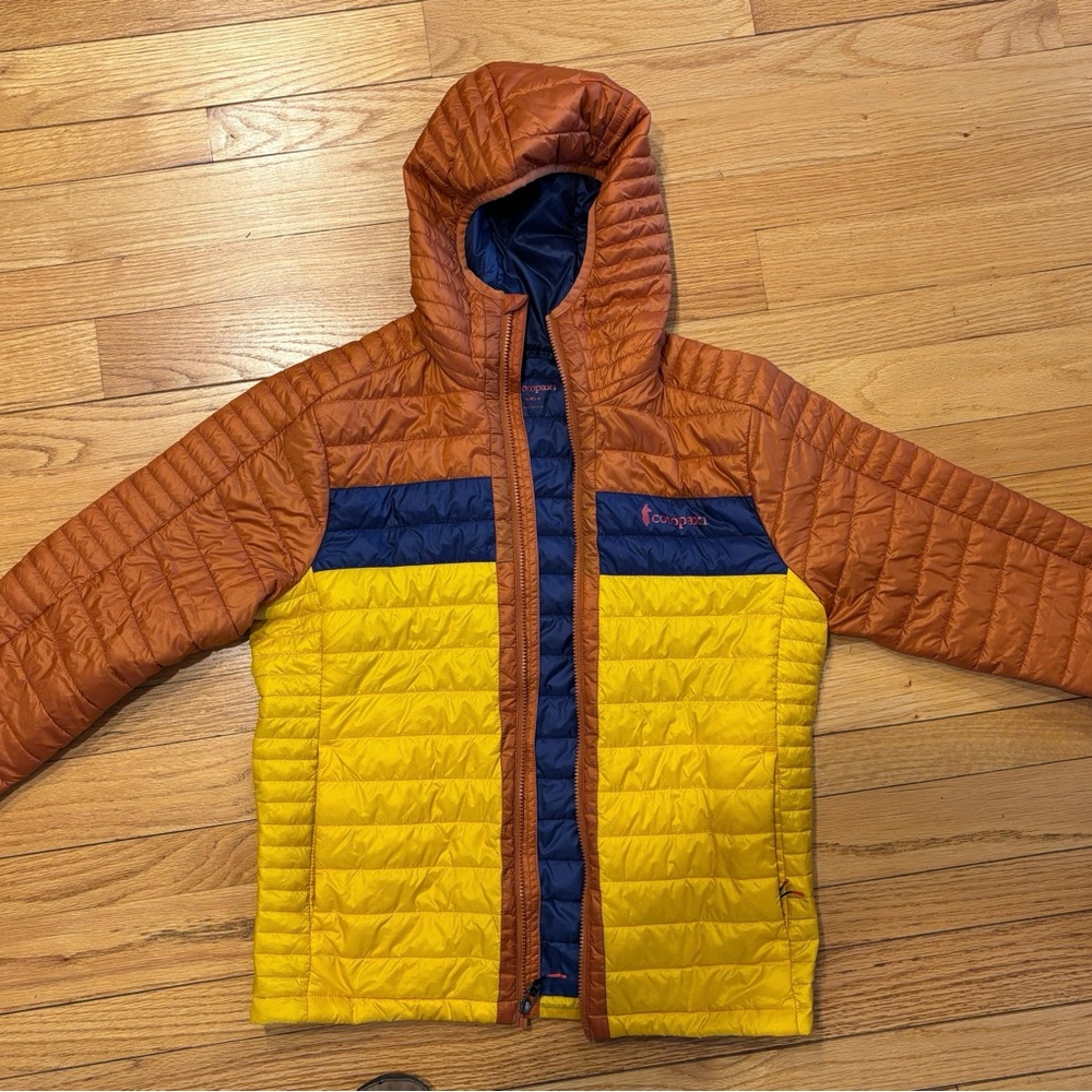 Cotopaxi capa Multicolor Jacket - Brown, Yellow, and Blue